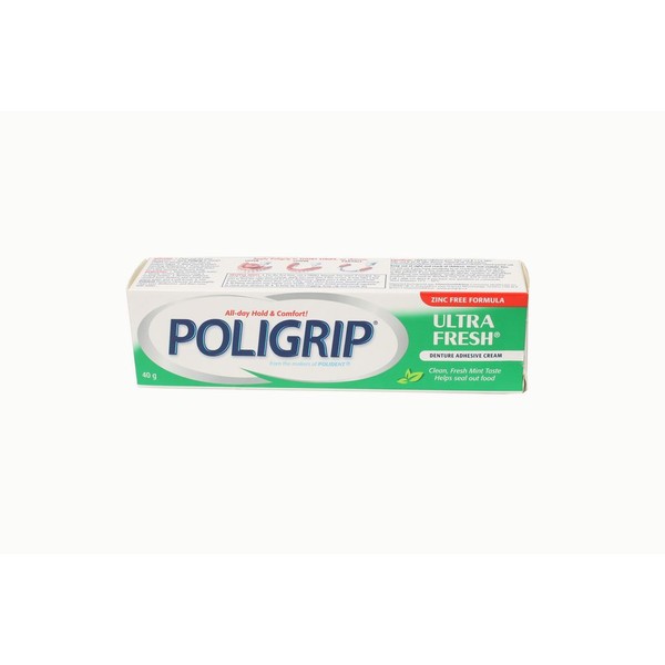 Poli-Grip DENTURE ADHESIVE CREAM, Ultra Fresh / 40G