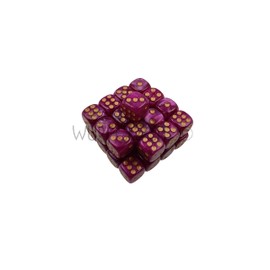 Cube Time 2029 - Dice Set Combatt W6 12 mm Pearl Purple m/Gold (32 Dice in Transparent Box)