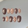 Choco Dot Glow [Handmade Nail Tip] - Long Square /