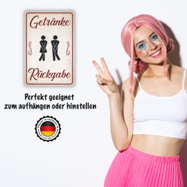 Drinks Return Toilet Sign Funny Gift Idea – 20 x 30 cm Made of Sturdy Hard Foam Board in 3 mm Thickness – Best Friend Toilet Buddies Decoration