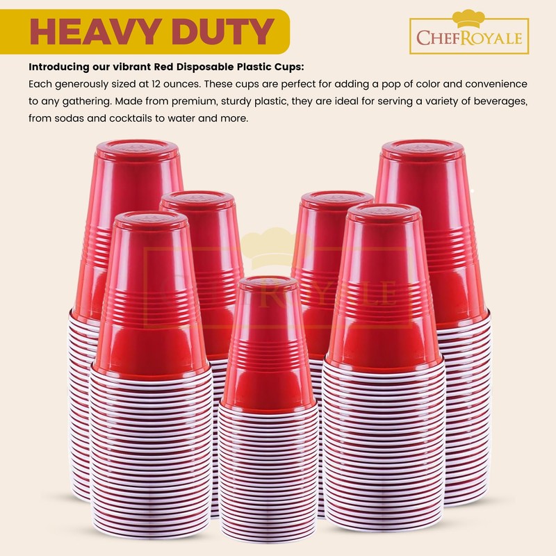 CHEF ROYALE red Cups (25, 12)