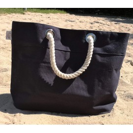 MC Trend XL Beach Bag High-Quality Shoulder Bag for Holidays 54 x 37 x 17 cm Large Shopper with Inner Pocket Beach Bag, white / blue