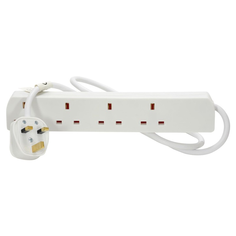 Mercury UK 4 Gang Extension Lead White 1.0m