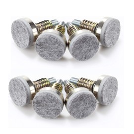 HOTTARGET Furniture Levelers - Adjustable Leveling Legs for Tables Chairs Cabinets Felt Pads Included (8, D35mm Silver)