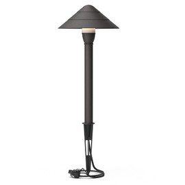 GOODSMANN Low Voltage Pathway Lights 2W LED Outdoor Landscape Lighting 2700K Warm White Metal Path Light 100 Lumen Bronze Walkway Exterior 12V Sidewalk Light For Garden & Yard with Stake and Connector