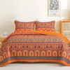 Heymybed Boho Quilt Set Queen Size, Bohemian Striped Bedspread Coverlet,
