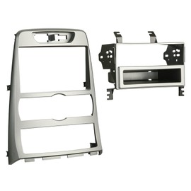 Metra 99-7336S Single DIN Installation Dash Kit for 2010 Hyundai Genesis Coupe, Painted Silver to Match Factory Dash