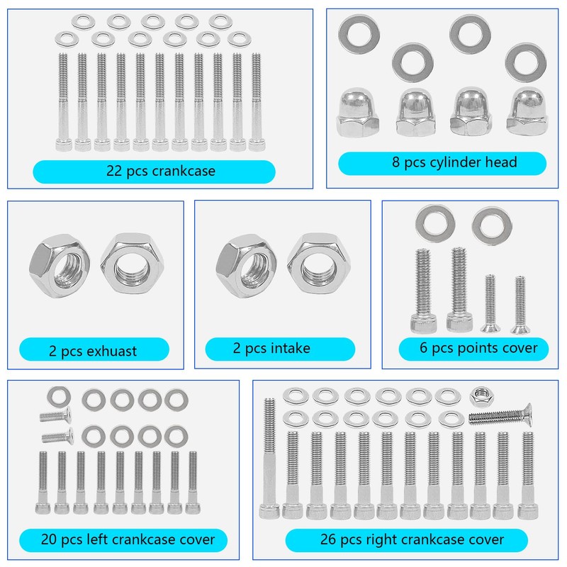 BIGLKNM 86pcs Engine Bolt Fit for CB100 CL100 CB125 CL125