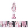 Veemoon Christmas Nutcracker Ornaments, Pink Nutcracker Soldier Festive Glitter Nutcracker