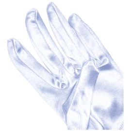 Leg Avenue Mini Guantes de satén recortados para Mujer, Blanco, Talla única