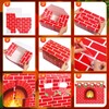 Fullhawl 47 Pcs 3D Christmas Cardboard Fireplace 39 X35 Inch