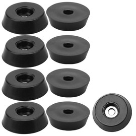 sourcing map Pack of 9 Rubber Feet Bumper Chopping Board Pads with Metal Disc Chair Leg Caps Felt Gliders Diameter 18 x 15 x H 5 mm