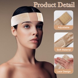 HENGBIRD Pack of 2 Elastic Wig Grips, Seamless Headband for Wigs, Adjustable Elastic Wig Band, Wigs Accessories, Wig Band, Soft Lace Velvet Wig Accessories for Wig, Sports, Yoga