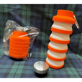 Portable Silicone Foldable Water Bottle 500ml Orange