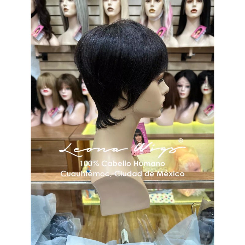 Leona Wigs Peluca Oncológica Pixie 100% Cabello Humano