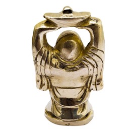 athizay Brass Buddha Idols for Home Decoration and Gifting Antique or Gold Finish Lord Buddha Statues for Home and Office. (Brass Laughing Buddha Antique Gold)