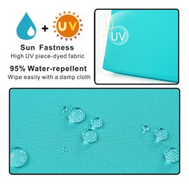 NettyPro Patio Chair Seat Cushion Covers Set 4, Waterproof Outdoor Furniture Cushion Slipcovers with Zipper and Tie, 24 x 24 x 4 Inch, Replacement Cover Only, Turquoise