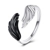 POPLYKE Angel Wings Ring Sterling Silver Guardian Angel Adjustable Open