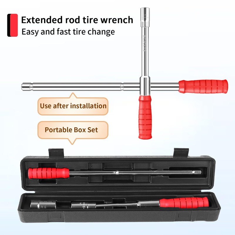 BCJCLTS Lug Wrench, Tire Wrench With 1/2-Inch Drive and 2PCS