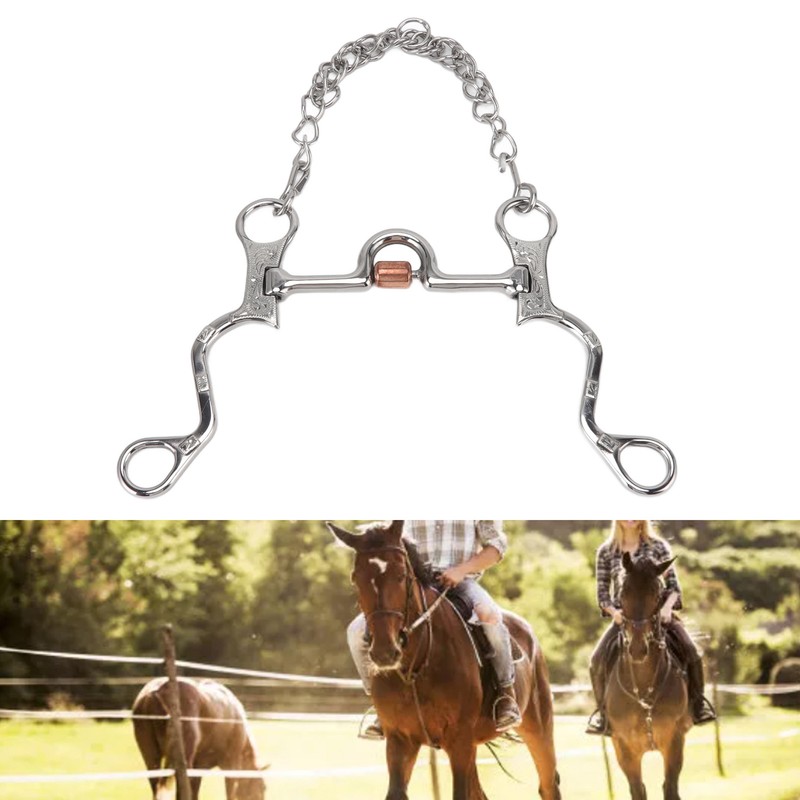120mm Horse Mouth Snaffle with Chain Stainless Steel Horse Bit