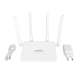 4G WiFi Router 300Mbps Standard SIM Card Slot 4 Antennas Support 20 Users Type C Mobile WiFi Hotspot for Europe 100‑240V EU Plug