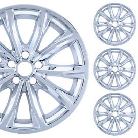 PACRIM 18" Gloss Black Wheel Skin Set Made Compatible with Honda CRV EX (2023-2024) | Durable ABS Plastic Cover Hubcap | Fits Directly Over OEM Wheel