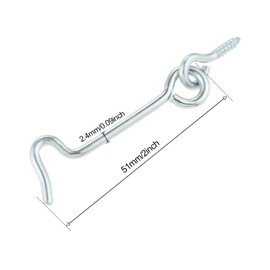 10 Pack Cabin Hook and Eye Latch 2 inch for Gate Door Swivel Window Metal Window Slide Barn Bathroom Toilet Cabinet Cupboard Shed Gate Door Latch and Multi Purpose Use