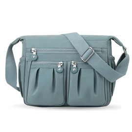Simcat Crossbody Bag for Women, Multiple Pockets Shoulder Handbags, Ladies Crossbody Purse, Messenger Bag, Lightweight Waterproof Nylon Travel Bag(Aqua Blue)