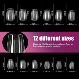 Extra Short Coffin Clear Nail Tips 600pcs Full Cover Soft Acrylic Press For Nail Kit Women Home DIY Fake Nails for Nail Extension 12 Size