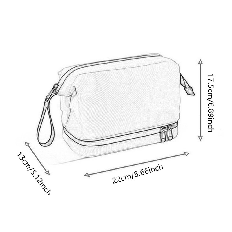 Milageto Toiletry Bag Travel Organizer Bag Double Layer Accessories Pouch