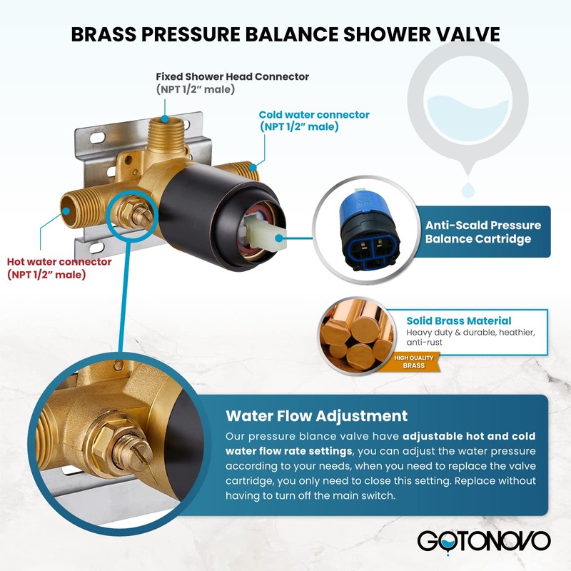 gotonovo Dual 2 in 1 Shower Head Kit High Pressure