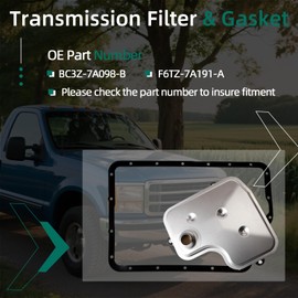 Transmission Filter & Gasket Kit Fit for for Ford F-250 F-350 Super Duty 6.2L 6.7L 6.8L2011-2019, for Ford F-150 6.2L 2012-2017 replace BC3Z-7A098-B, F6TZ-7A191-A