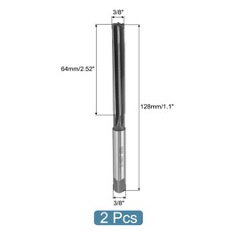 sourcing map Chucking Reamer 3/8" H7 High Speed Steel Lathe Machine Reamer 6 Straight Flutes Straight Shank Milling Cutter Tool for Metal Wood Hole Reaming 2 Pcs