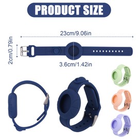Gosknor 4pcs Waterproof Bracelet for Airtag, Soft Silicone GPS Tracker Watch Wristband Lightweight Hidden Holder Compatible with Air Tag Band