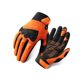 INBIKE MTB Motocross Gloves 100 % Full Protection with TPR Finger Pads and SCR Pad for Flexibility when Road Cycling Mountain Biking Folding Bike Cycling Fixed Gear Cycling etc., orange, xxl