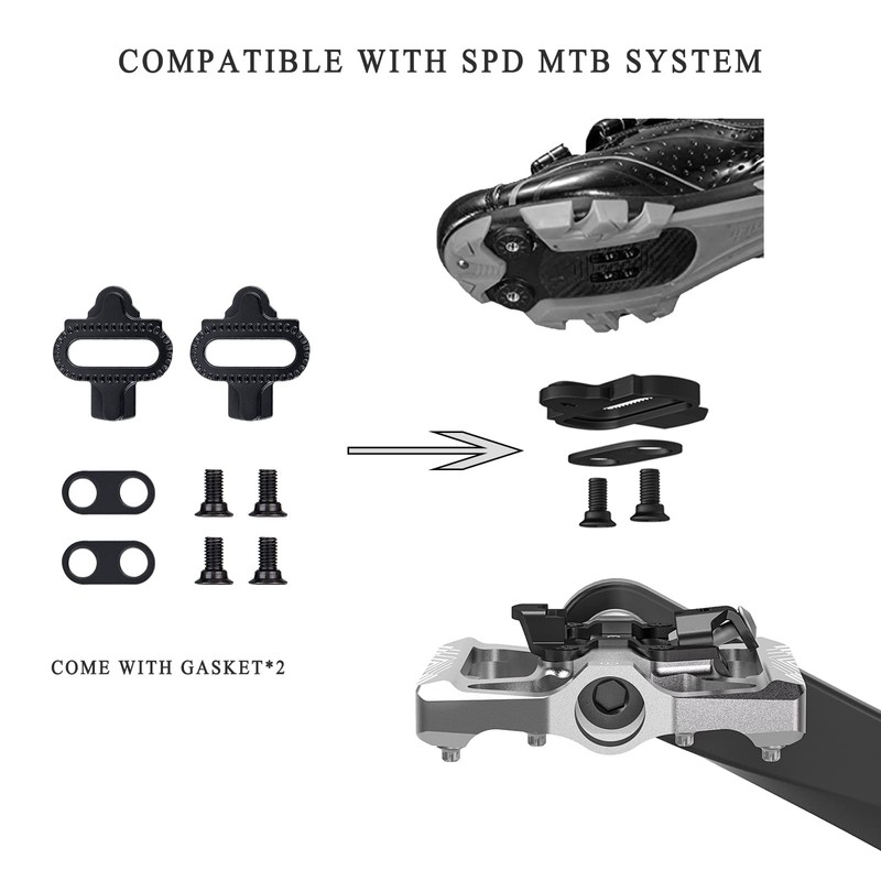 GEWAGE SPD Bicycle Pedals, 2-in-1 Double Function Flat and SPD