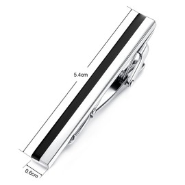 HONEY BEAR Mens Tie Clip Bar for Normal Size Tie Wedding Gift 5.5cm Silver Black