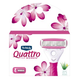 Schick Quattro for Women 4 Blade Razor Refills, Pack of 4