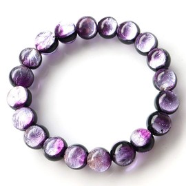 marinpa-puru Firefly Glass Bracelet 10 mm Okinawa Souvenir Glass Bead