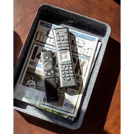 Three by Three Seattle Felt Like It! 13 x 9.5 Inch Felt Tray Drawer Organizer, Fits Standard Letter Size Paper Sheets, 3 Pack (Charcoal)