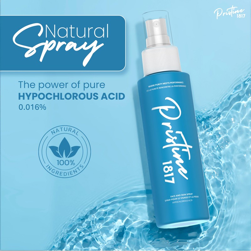 Pristine 1817 Hypochlorous Acid Spray 0.016% - Gentle, Versatile Mist