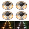 VOLISUN Solar Driveway Lights Dock Marine Lights 4 Pack,2 Colors