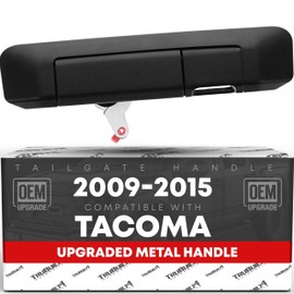 Tailgate Handle Assembly Replacement, Upgraded Metal - Compatible with 2009-2015 Toyota Tacoma - Exterior Rear Latch, All Chrome w/Camera Hole - OEM 69090-04020, 88188