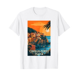 Cinque Terre Retro Italy Riomaggiore Manarola Souvenir T-Shirt