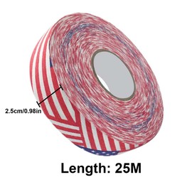 Yuecoom 2.5cmx25m Lacrosse Tape, Hockey Protective Tape Lacrosse Tape Hockey Grip Tape for Stick Sport Safety Badminton Pole Pads Hockey Stick Tapes Equipment (Stars and Stripes)