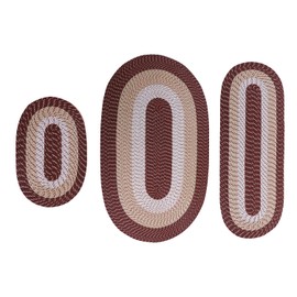 Better Trends Alpine 3Pc Collection 100% Polypropylene 3 Piece Set (50" x 80" | 20" x 60" | 20" x 30") Braided Rug Set in Brown