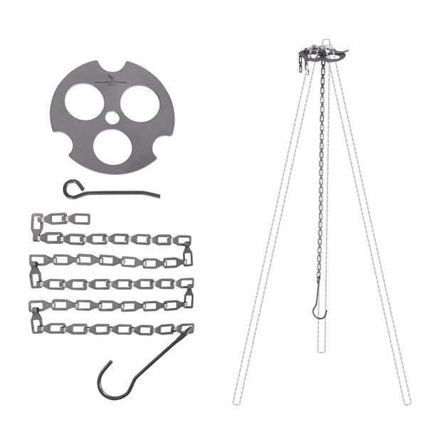 Boundless Voyage Ti9012O Titanium Tripod, Ring, Chain and Hook Set,