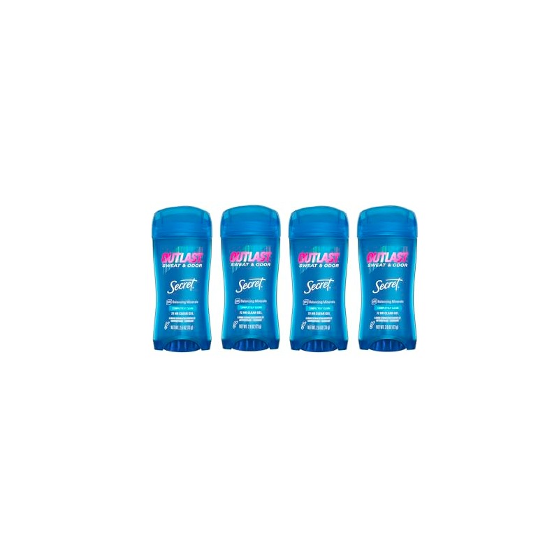 Secret Outlast Desodorante Antitranspirante Gel Transparente Mujeres Completamente Limpio Onzas