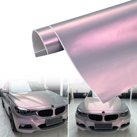 AuMoHall Vintage Gray to Charming Red Glossy Chameleon Vinyl Wrap Color Change DIY Vehicle Vinyl Film, 59.8'' x 3.9''