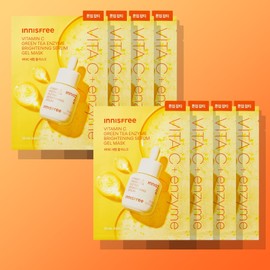 innisfree [톤업 잡티] 이니스프리 비타민C 그린티 엔자임 브라이트닝 세럼 겔 마스크 25mL 8매, 1개
